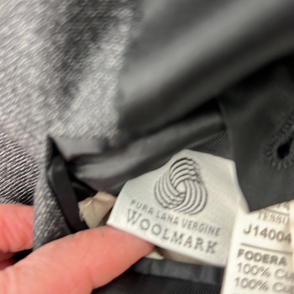 Men's Canali charcoal check wool suit jacket sport coat - Picture 12 of 15